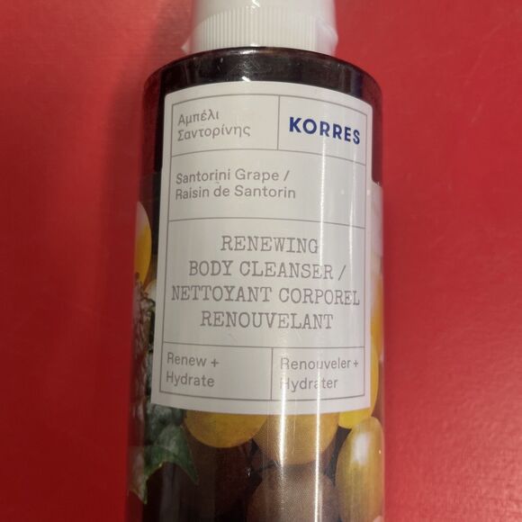Korres Renewing Body Cleanser, Santorini Grape, Full Size 8.45oz Renew & Hydrate - Picture 2 of 3